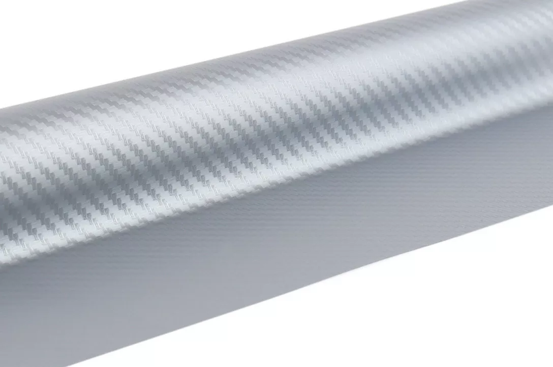 Folia Carbon 3D srebrna — tekstura z bliska