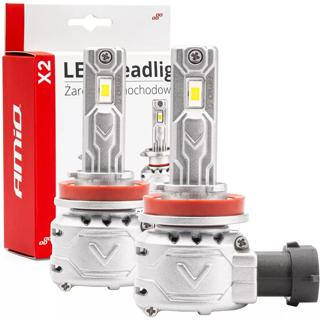 AMiO LED H8/H9/H11 X2 6500K — żarówka z opakowaniem