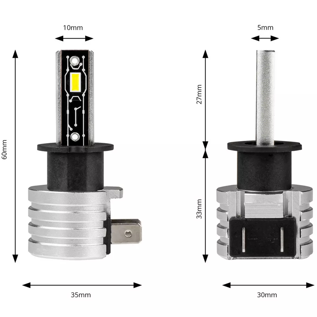 AMiO LED H3 H-Mini 6500K - wymiary