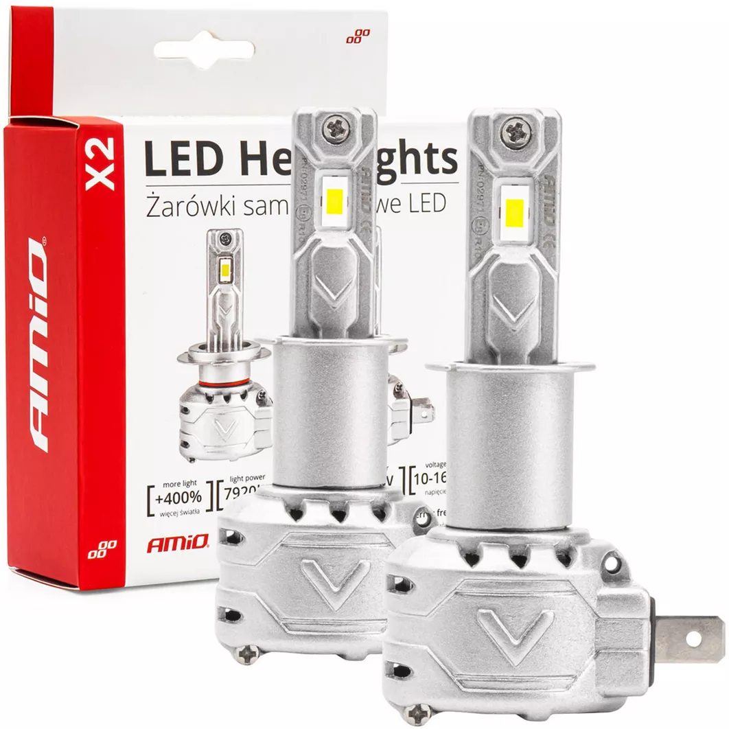 AMiO LED H3 X2 6500K - żarówki z opakowaniem