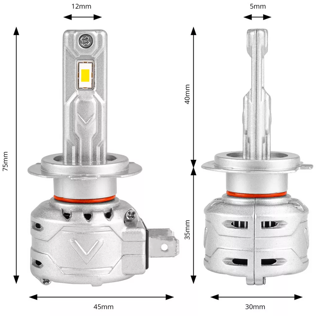 AMiO LED H7 X2 6500K - zbliżenie na led