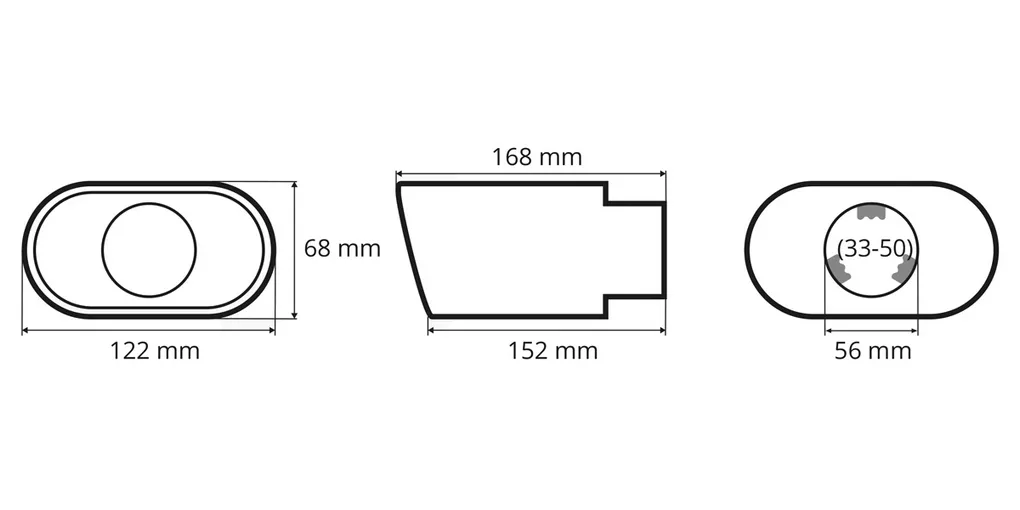 Uniwersalna końcówka tłumika – wymiary