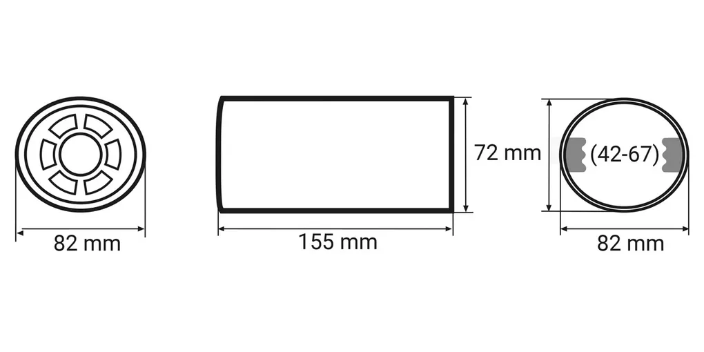 Końcówka tłumika - wymiary