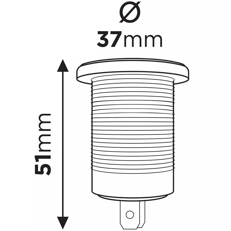 Ładowarka samochodowa 2x USB - wymiary
