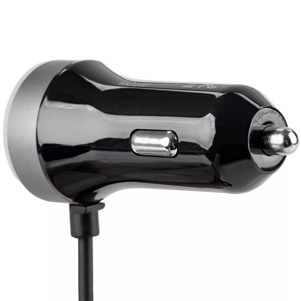 Ładowarka samochodowa AMiO Micro-USB +2 USB 2.4A 12/24V - wygląd z boku