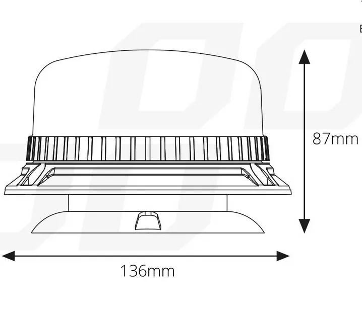 Lampa ostrzegawcza LED W03M - wymiary