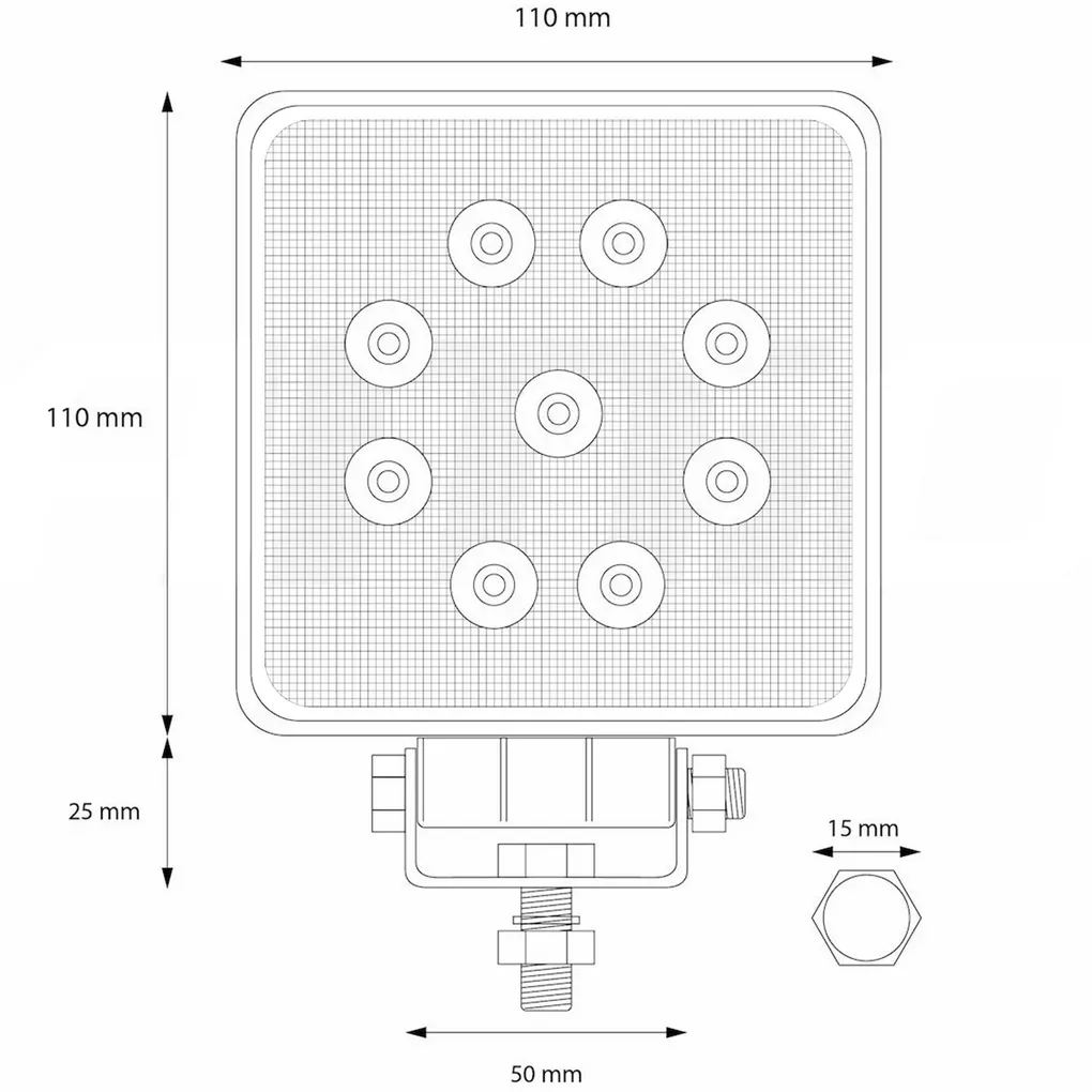 Wymiary lampy AMiO 9 LED