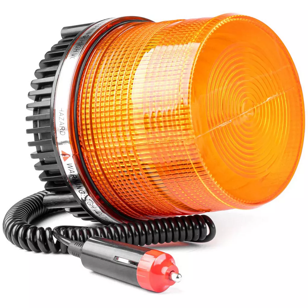 Lampa ostrzegawcza LED z przewodem spiralnym i wtyczką do zapalniczki