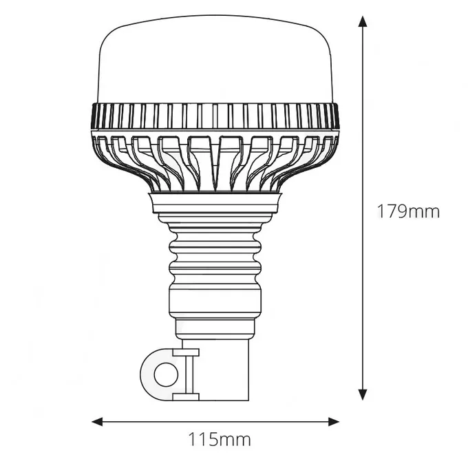 Lampa ostrzegawcza W03P - wymiary i montaż na trzpień