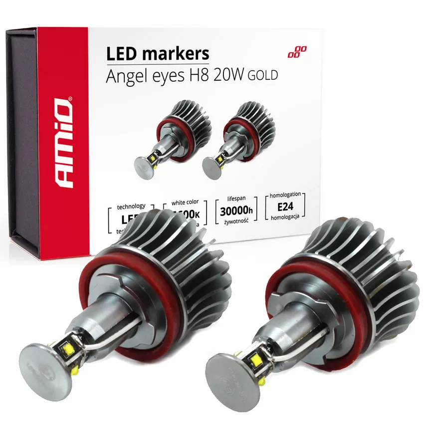 Markery LED Angel Eyes H8 20W GOLD - opakowanie