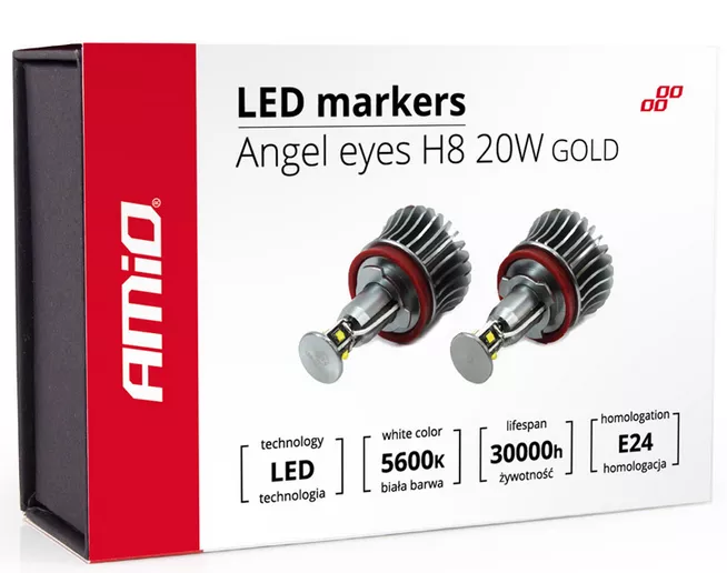 Markery LED Angel Eyes H8 20W GOLD - opakowanie