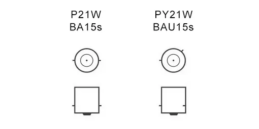 Podstawa BA15s — schemat