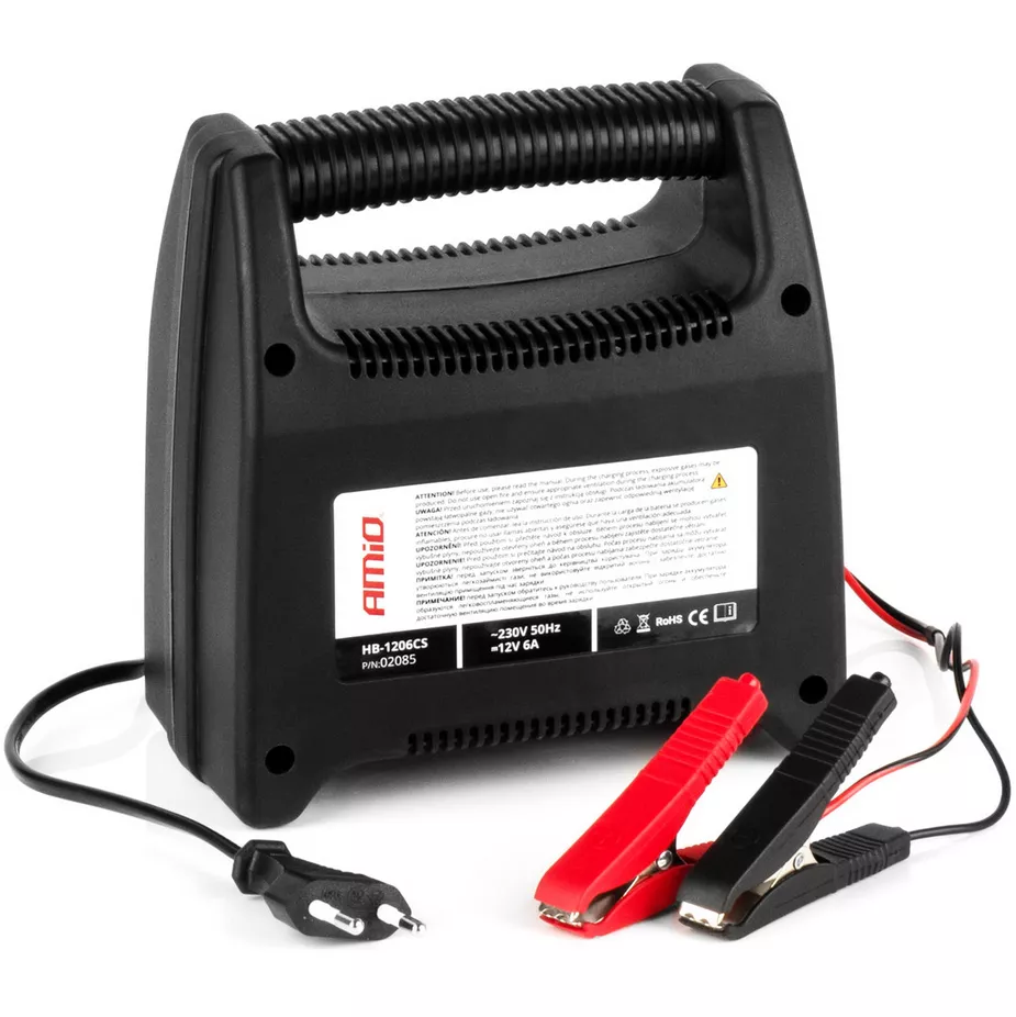 Prostownik samochodowy — wygląd z tyłu