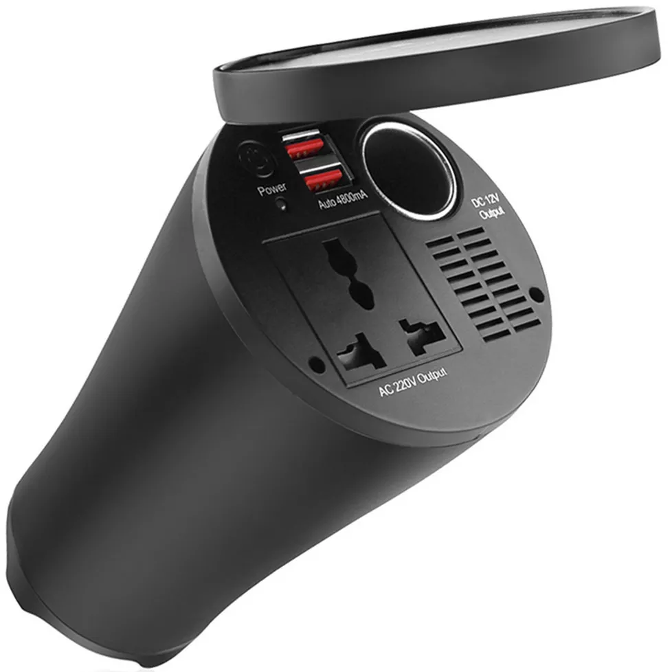 Przetwornica napięcia 12V/230V 150W/300W - widok na wejścia 