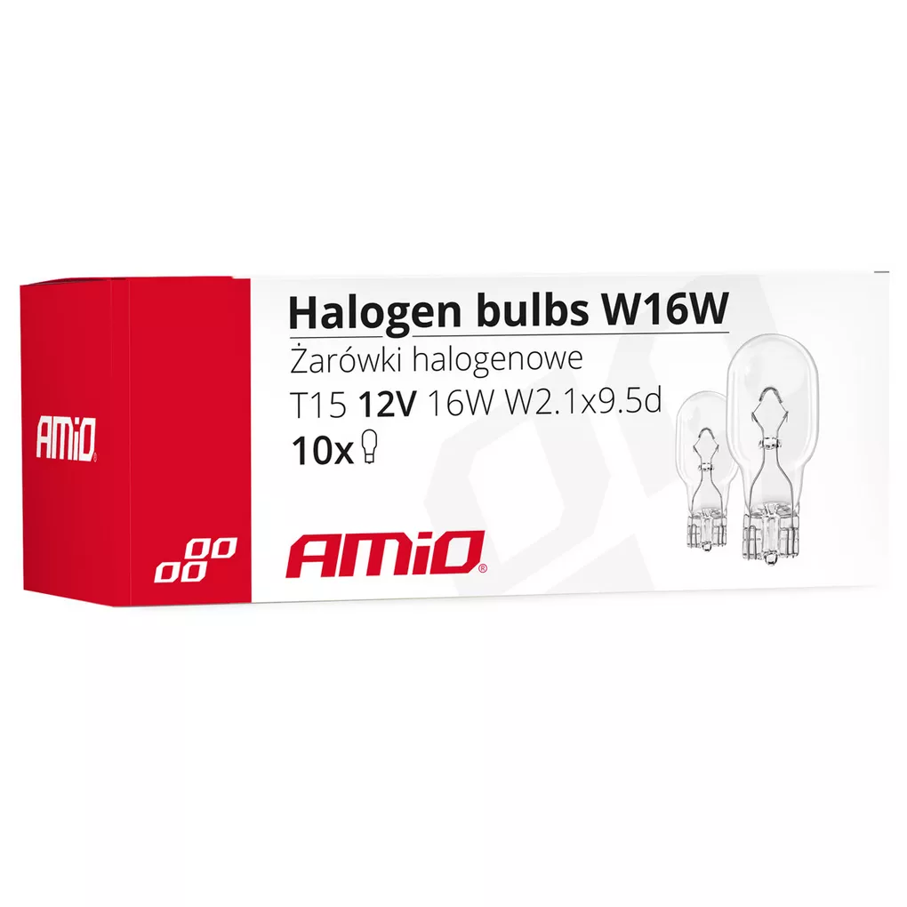 Żarówki AMiO W16W T15 CLEAR - opakowanie