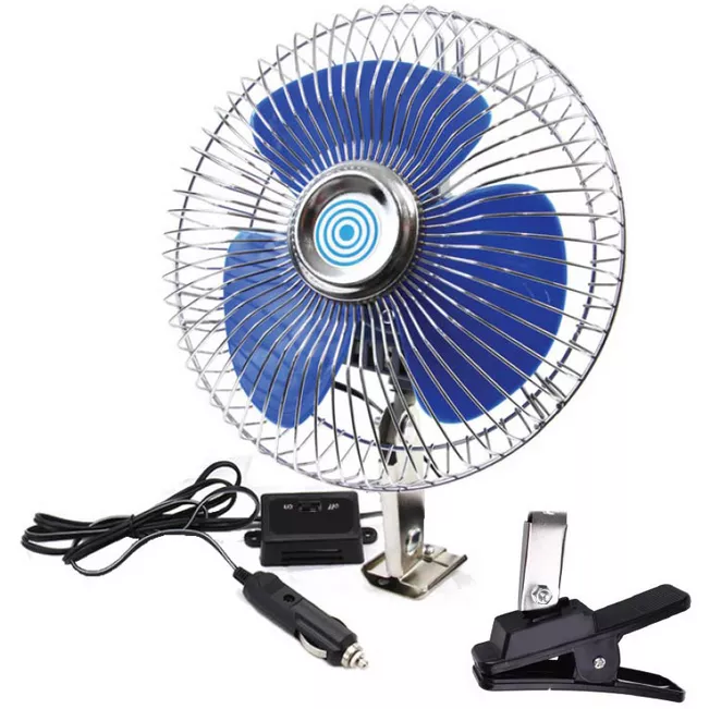 Wentylator samochodowy 12V – akcesoria w zestawie