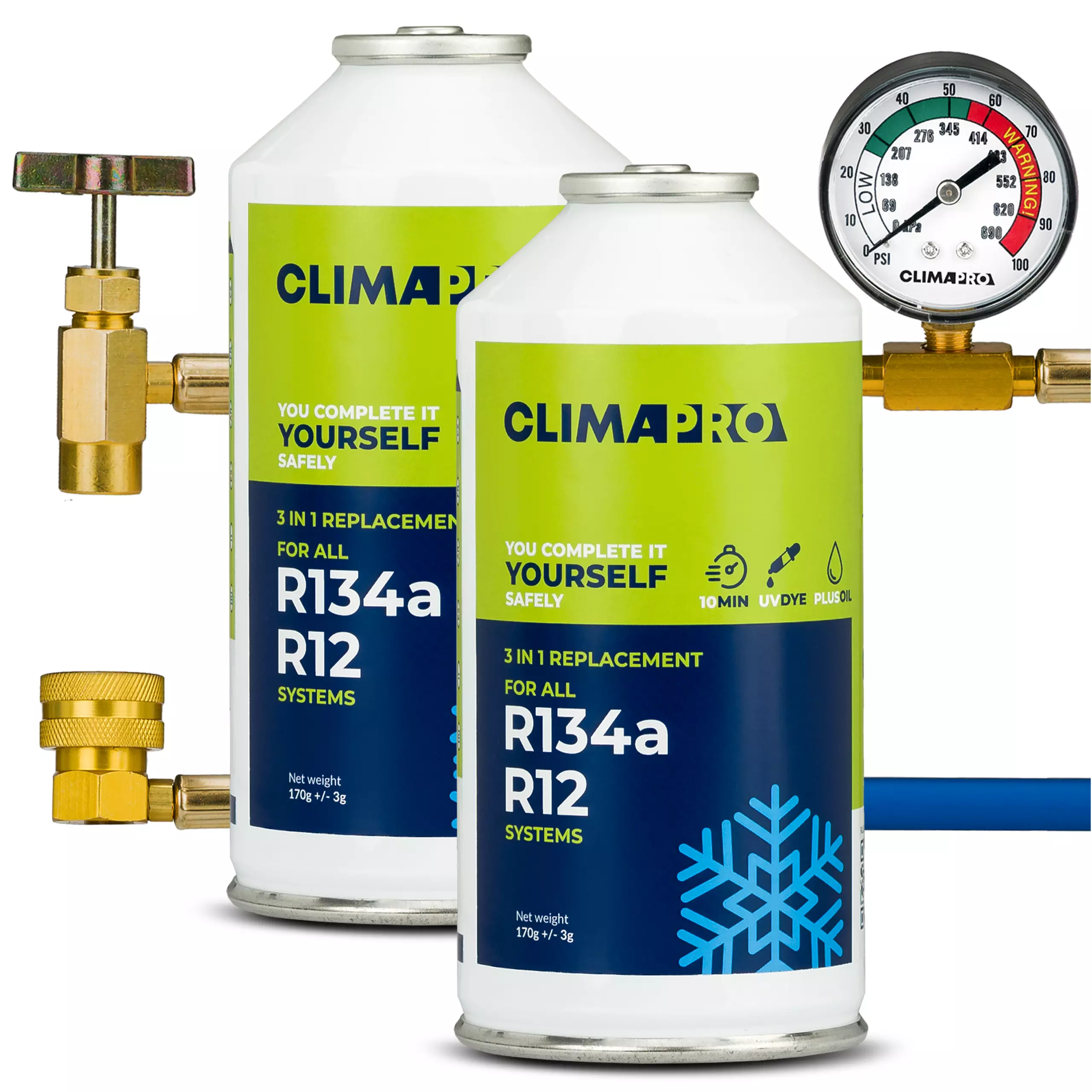 Zestaw puszki Climapro R134a R12 zielony z logotypami
