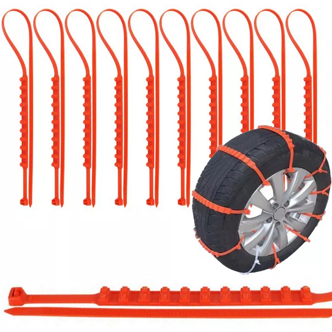 Antypoślizgowe opaski zaciskowe na koła - zestaw 10 sztuk