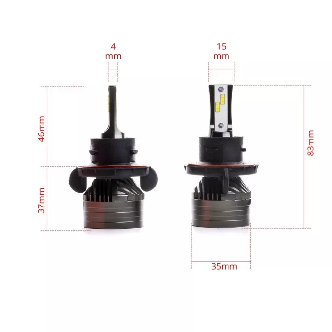 Seria żarówek EinParts Automotive SEOUL CSP - wymiary