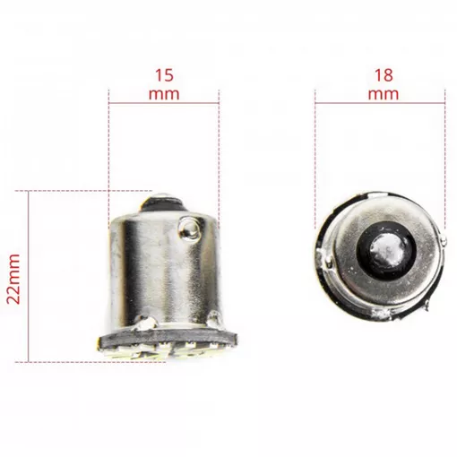 EinParts BA15s LED - wymiary żarówki