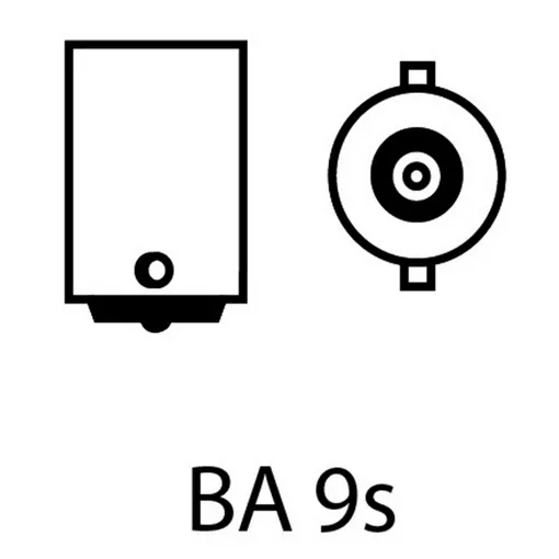 Cokół BA9s - rozmieszczenie bolców - schemat