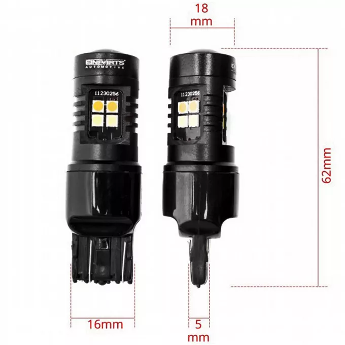 EINPARTS W21/5W LED DUAL – wymiary żarówki