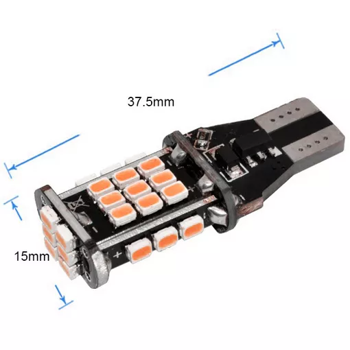 EinParts W16W T15 LED pomarańczowe - wymiary żarówki