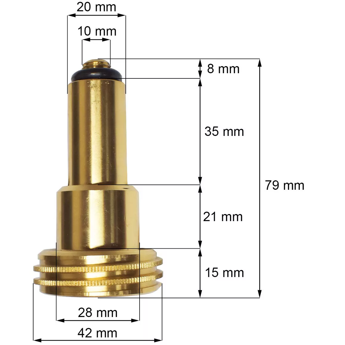 Wymiary techniczne adaptera LPG ACME M10