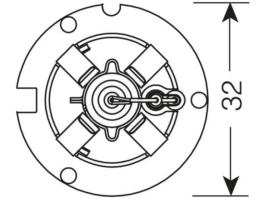 Żarnik Hoalte D4S - wymiary podstawy
