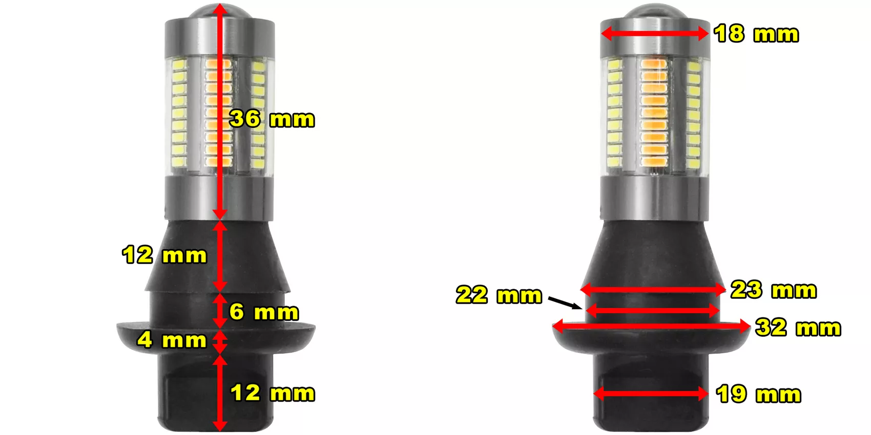 Wymiary żarówek WY21W