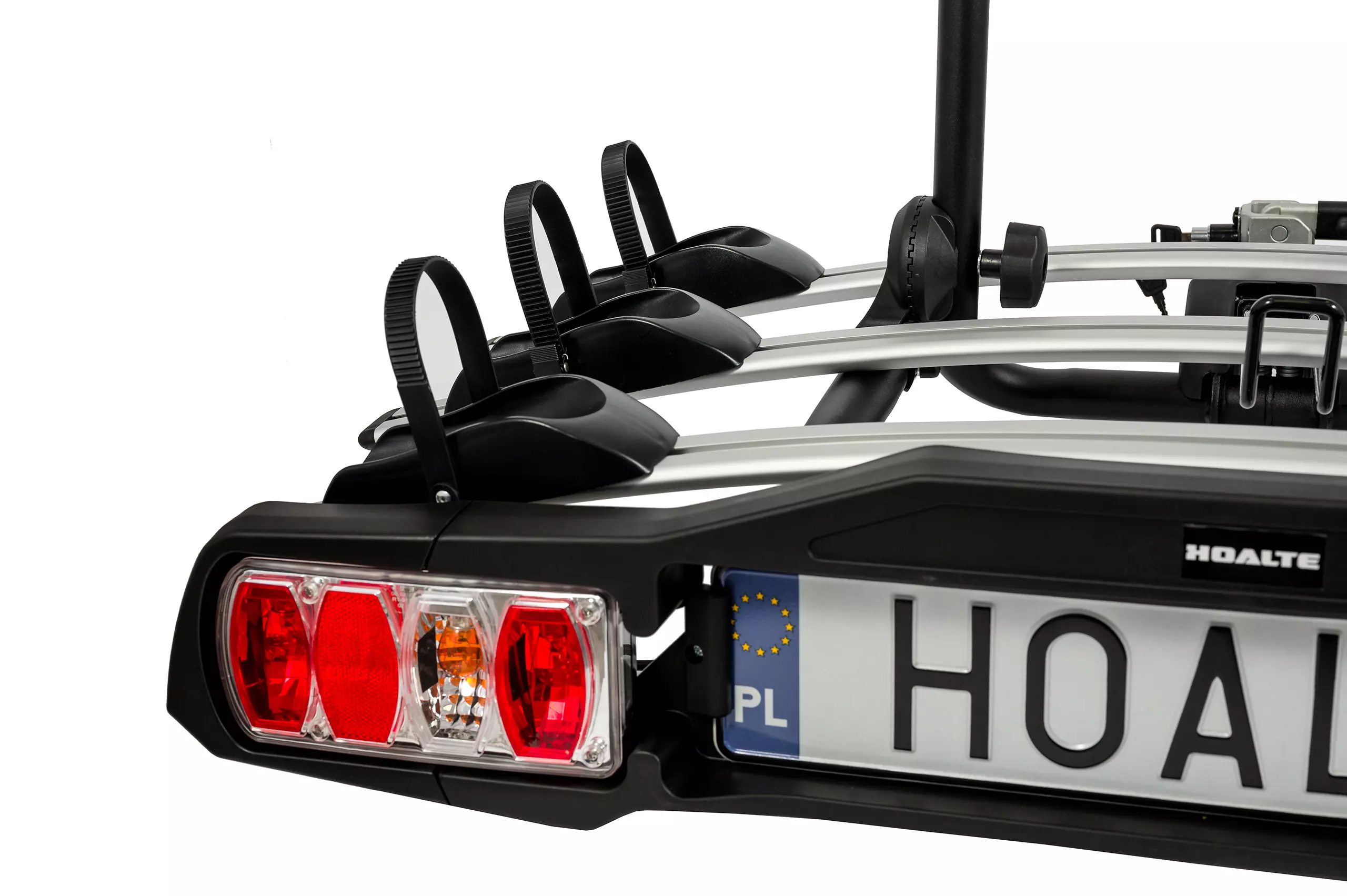 Platforma bagażnik rowerowy na hak Hoalte HitchPro Flex+ 3 lewa lampa
