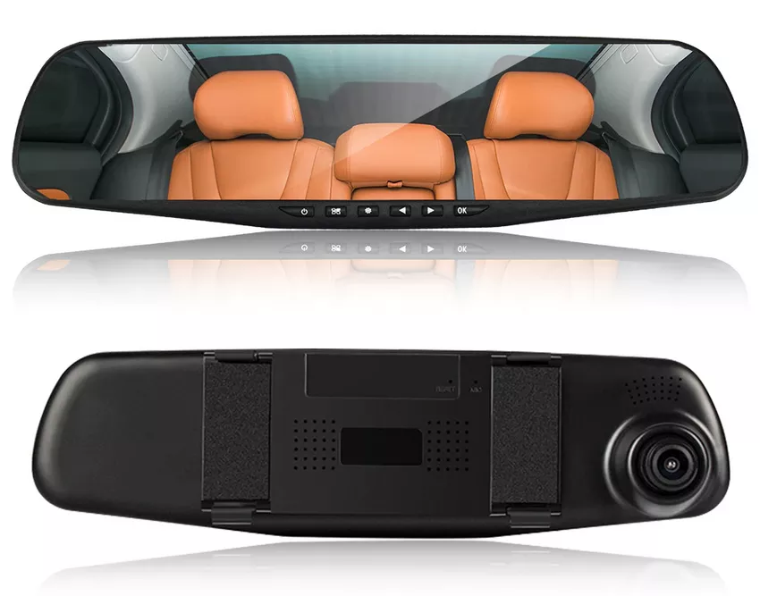 Wideorejestrator jazdy DVR Hoalte w lusterku 4,3" z kamerą cofania - widok w lusterku