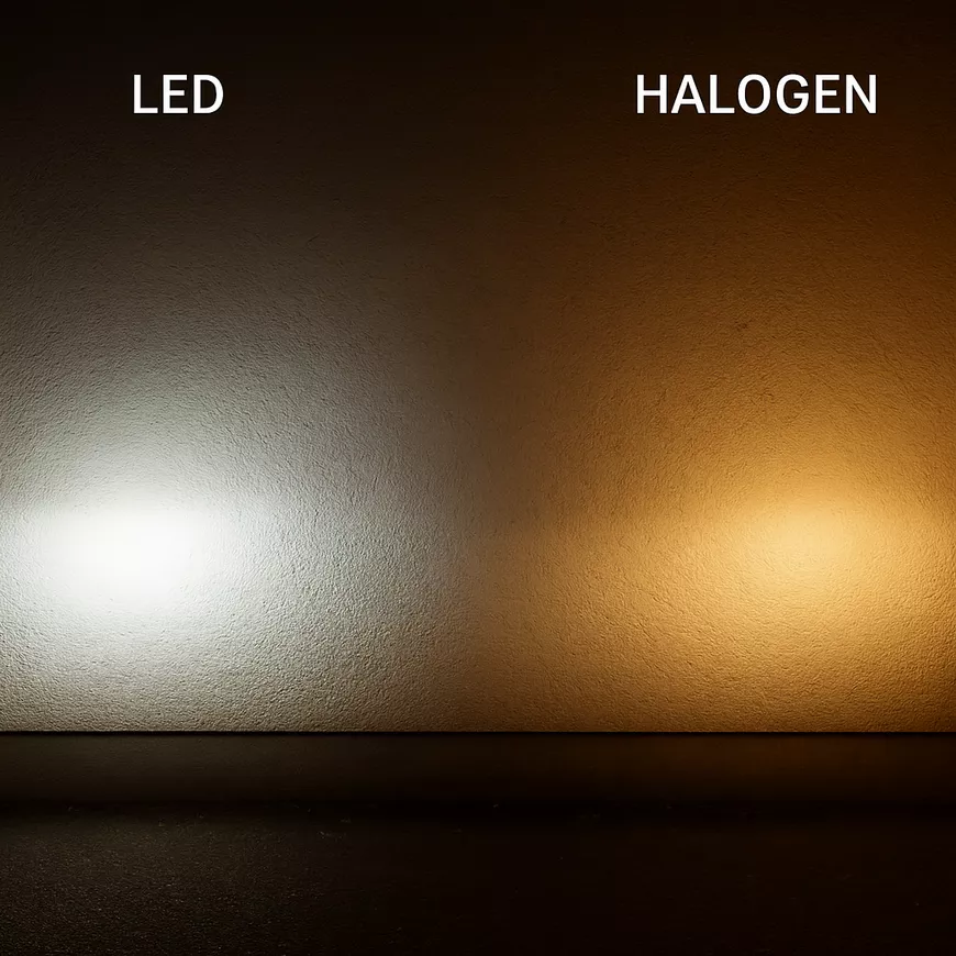 Porównanie żarówki LED z halogenową