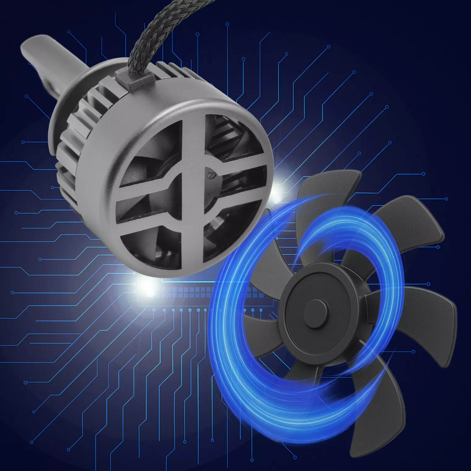 Żarówki LED D2S – wentylator 7-łopatkowy