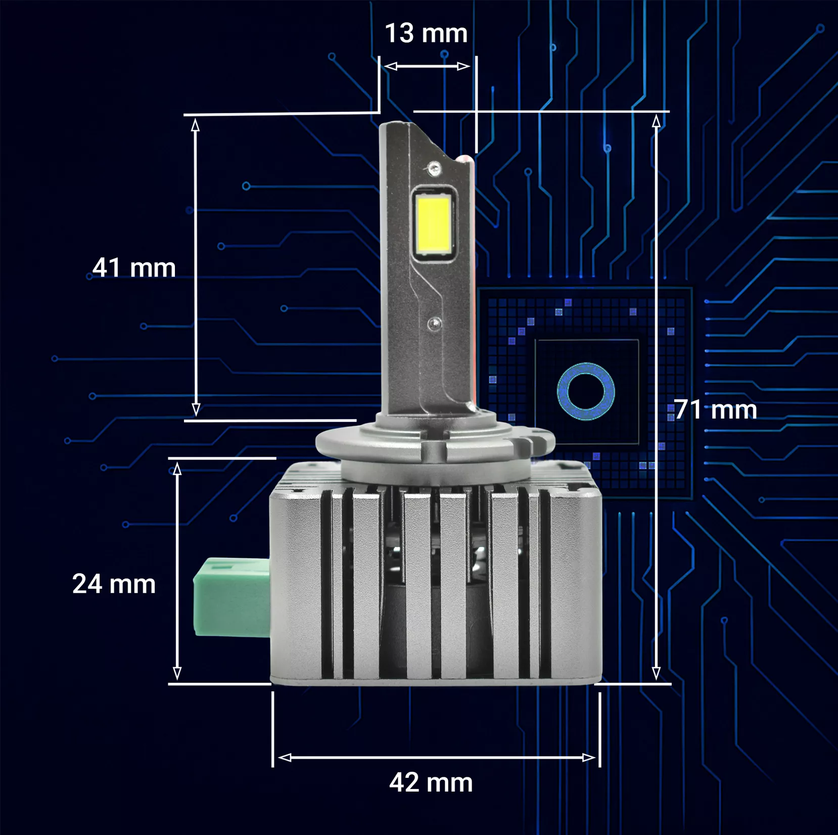 Żarówki LED D3S – wymiary i baza PK32d-5