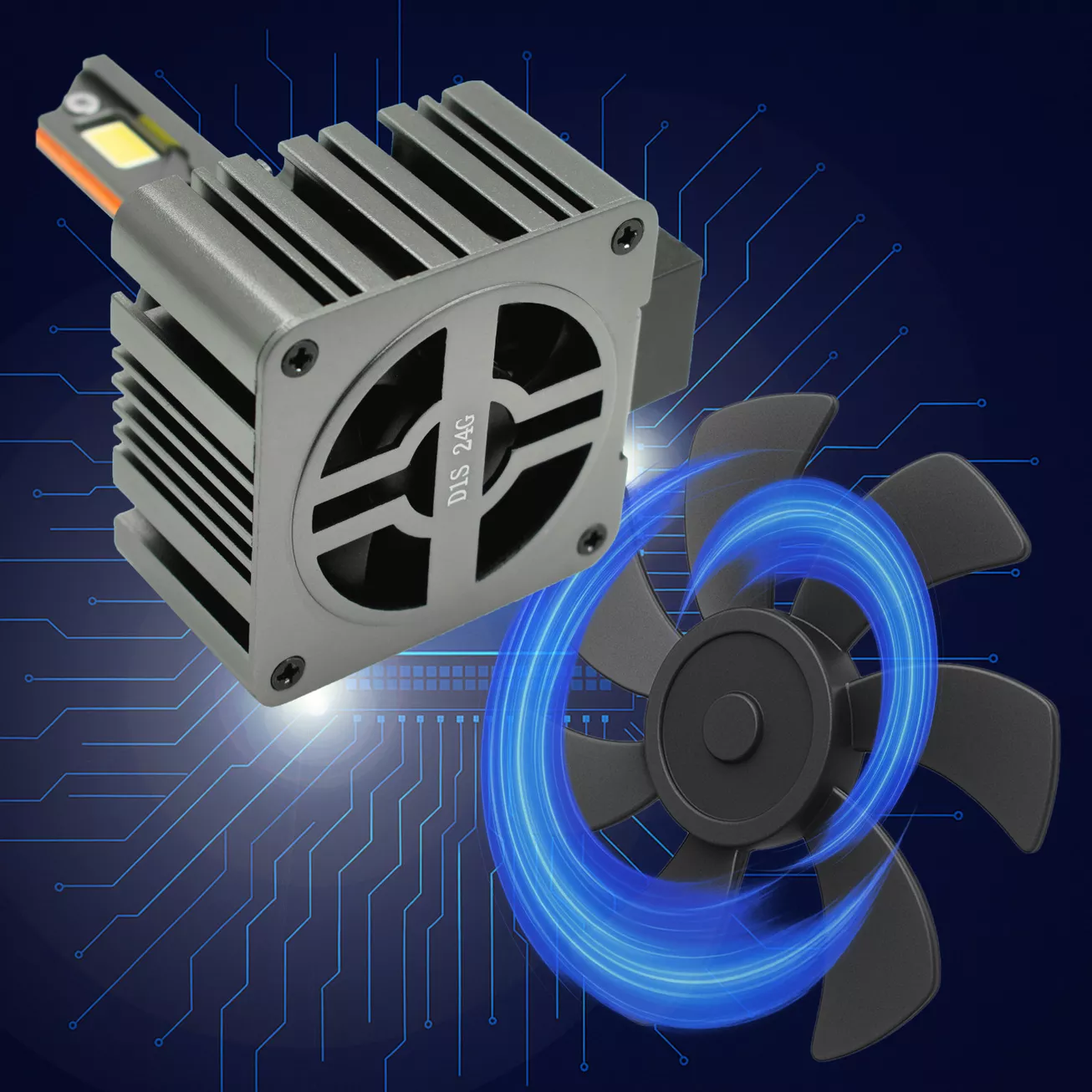 Żarówki LED D1S – wentylator 7-łopatkowy