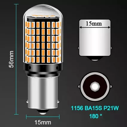 P21W BA15s LED 144 SMD - wymiary
