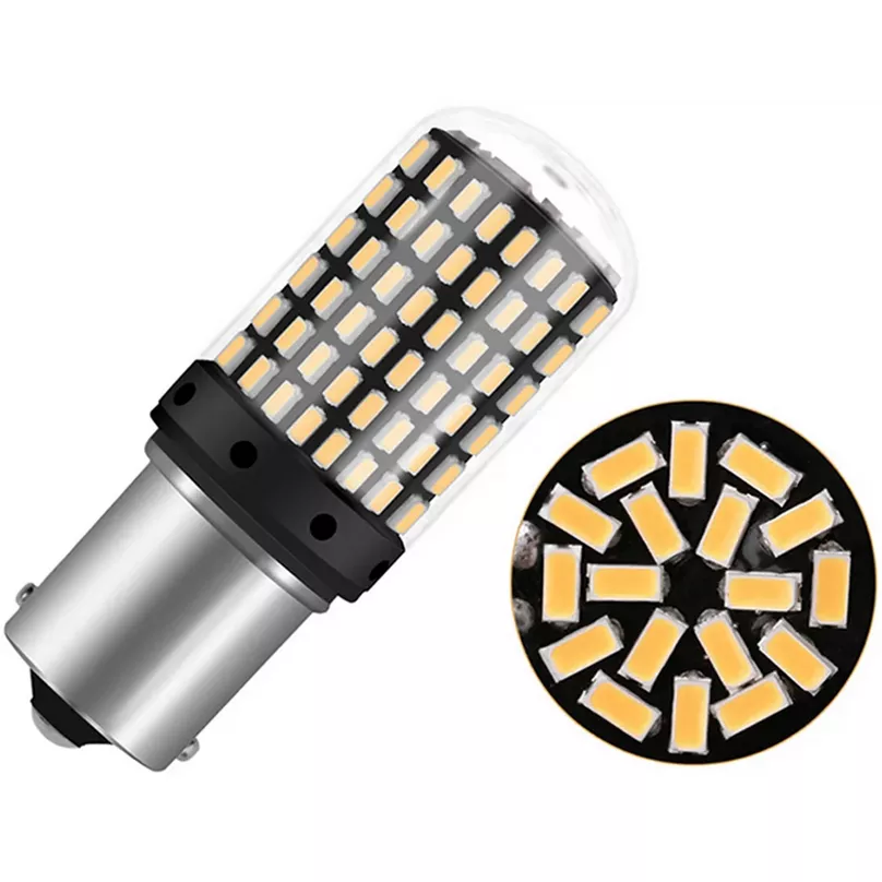 P21W BA15s LED 144 SMD - zbliżenie na żarówkę