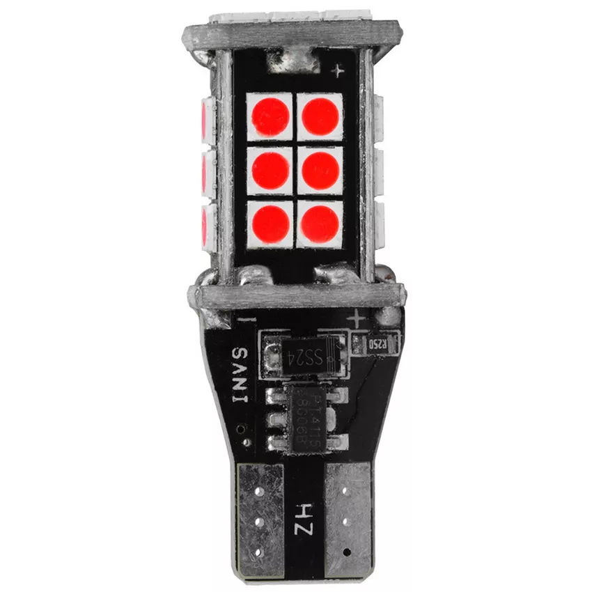 W16W T15 LED 24 SMD czerwona — widok z przodu