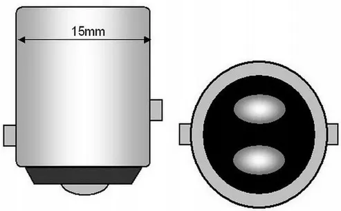 M-Tech P21/5W LED - wymiary żarówki