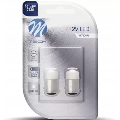 Żarówka M-Tech P21/5W LED BAY15d 12V 3W - opakowanie