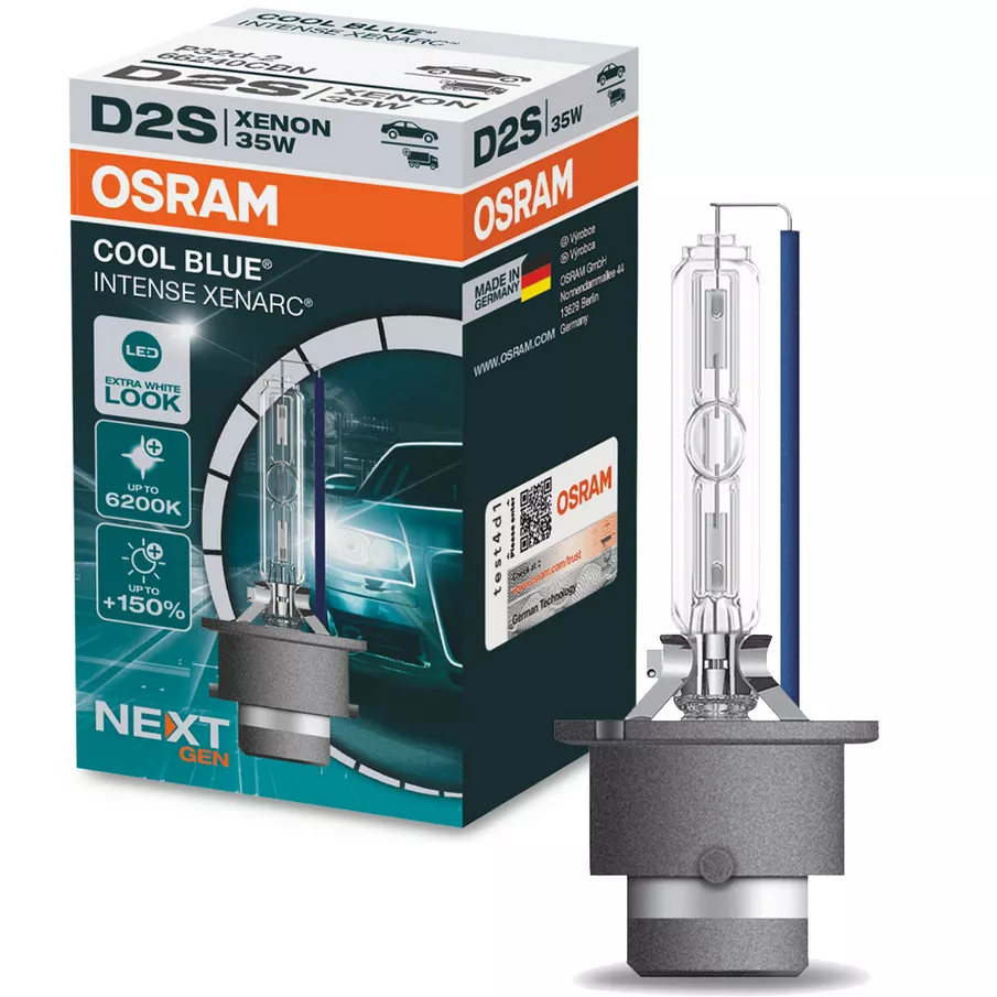 OSRAM D2S Cool Blue Intense Next Gen — żarnik ksenonowy 6200K opakowanie