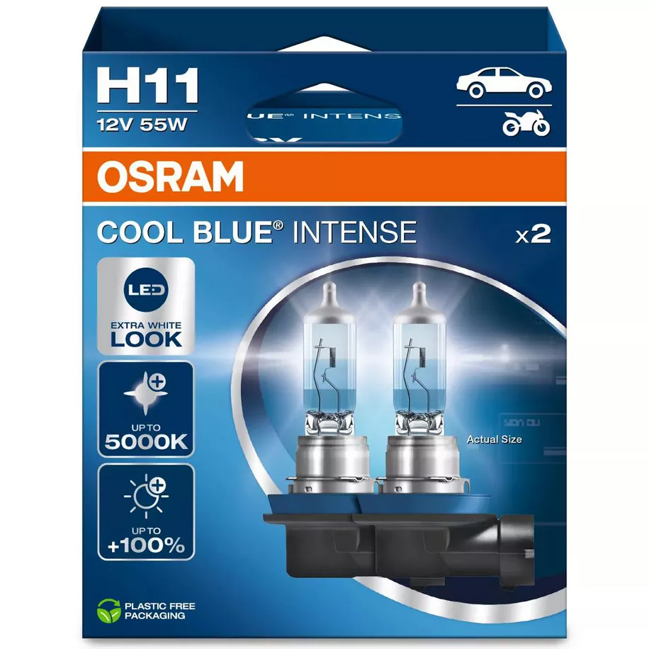 Żarówki OSRAM H11 CBI — wygląd światła