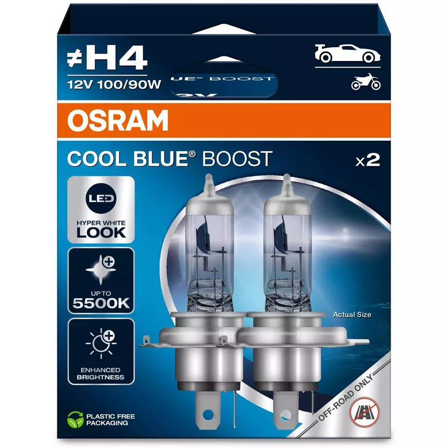 OSRAM H4 COOL BLUE BOOST 5500K – opakowanie Duo Box