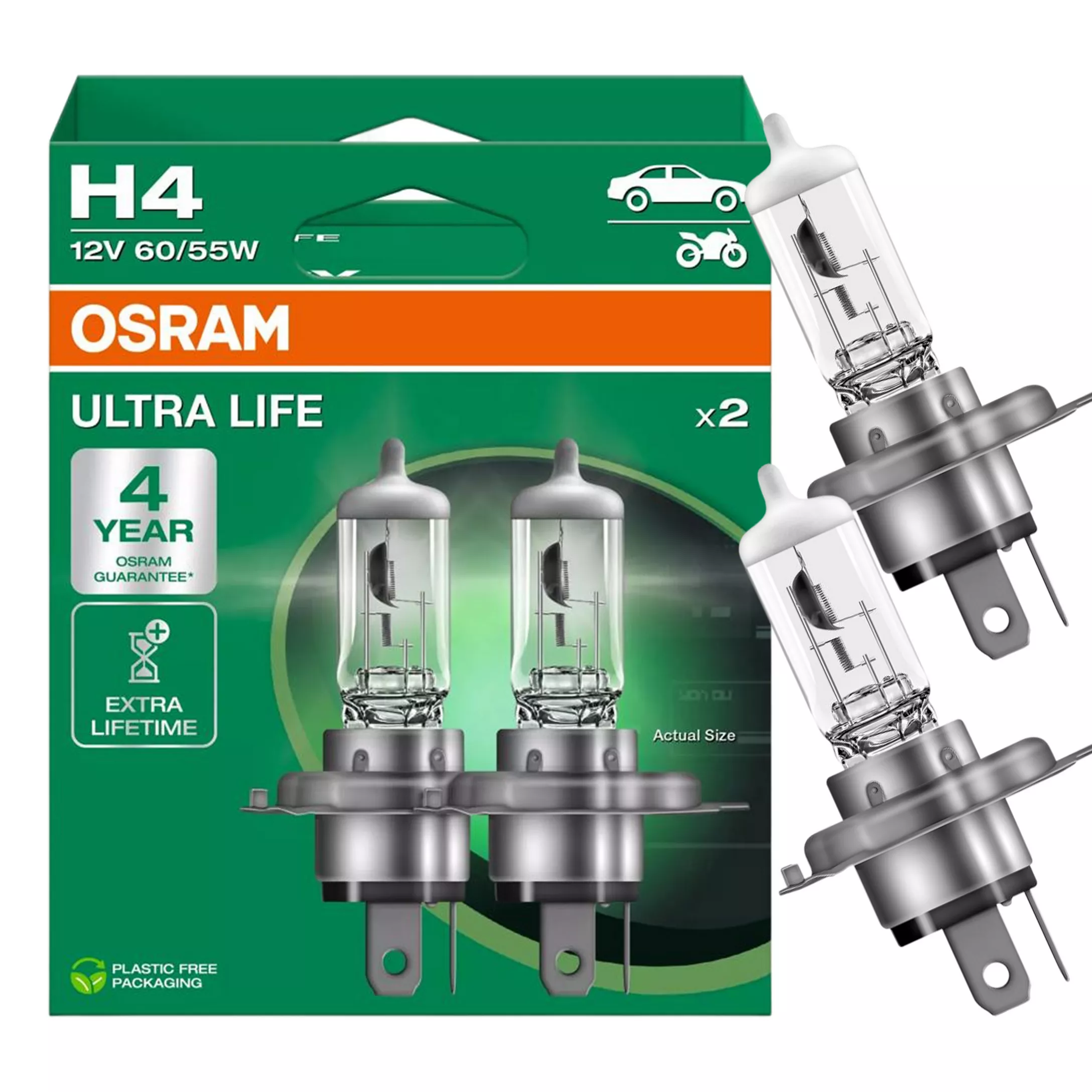 OSRAM H4 Ultra Life - opakowanie z żarówkami