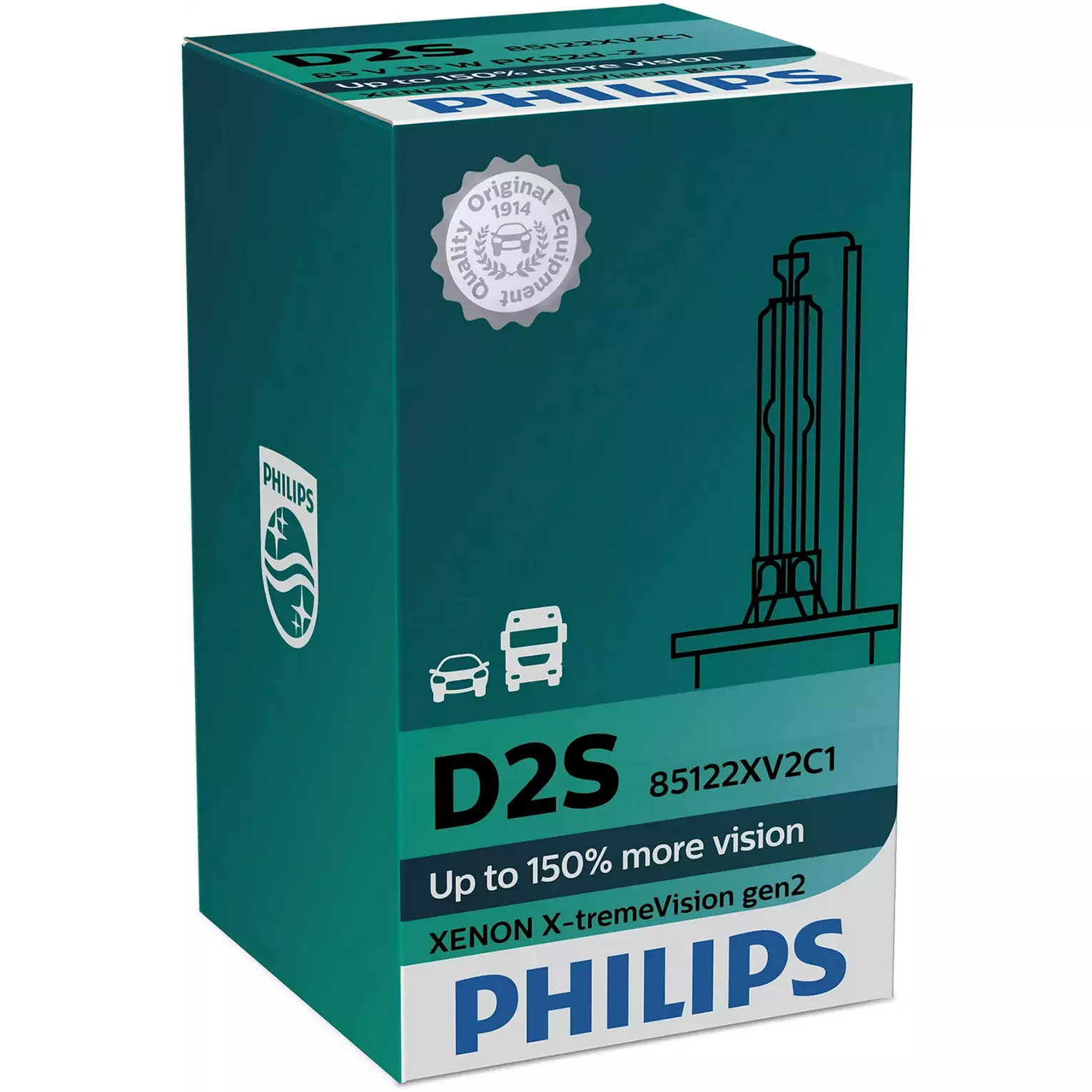 PHILIPS D2S X-TREME VISION gen. 2 +150% 4800K - opakowanie