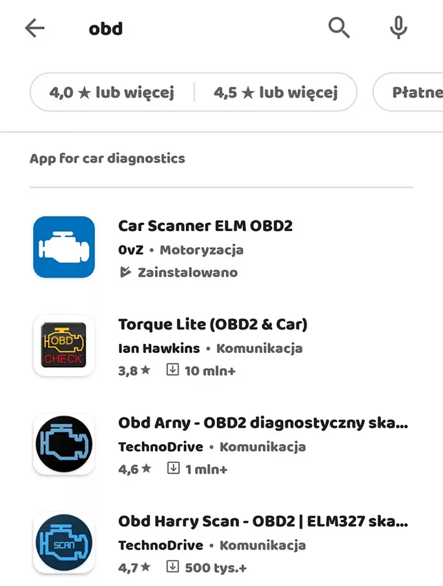 Vgate iCar ELM327 - interfejs