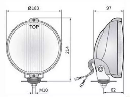 WESEM reflektor dalekosiężny - wymiary