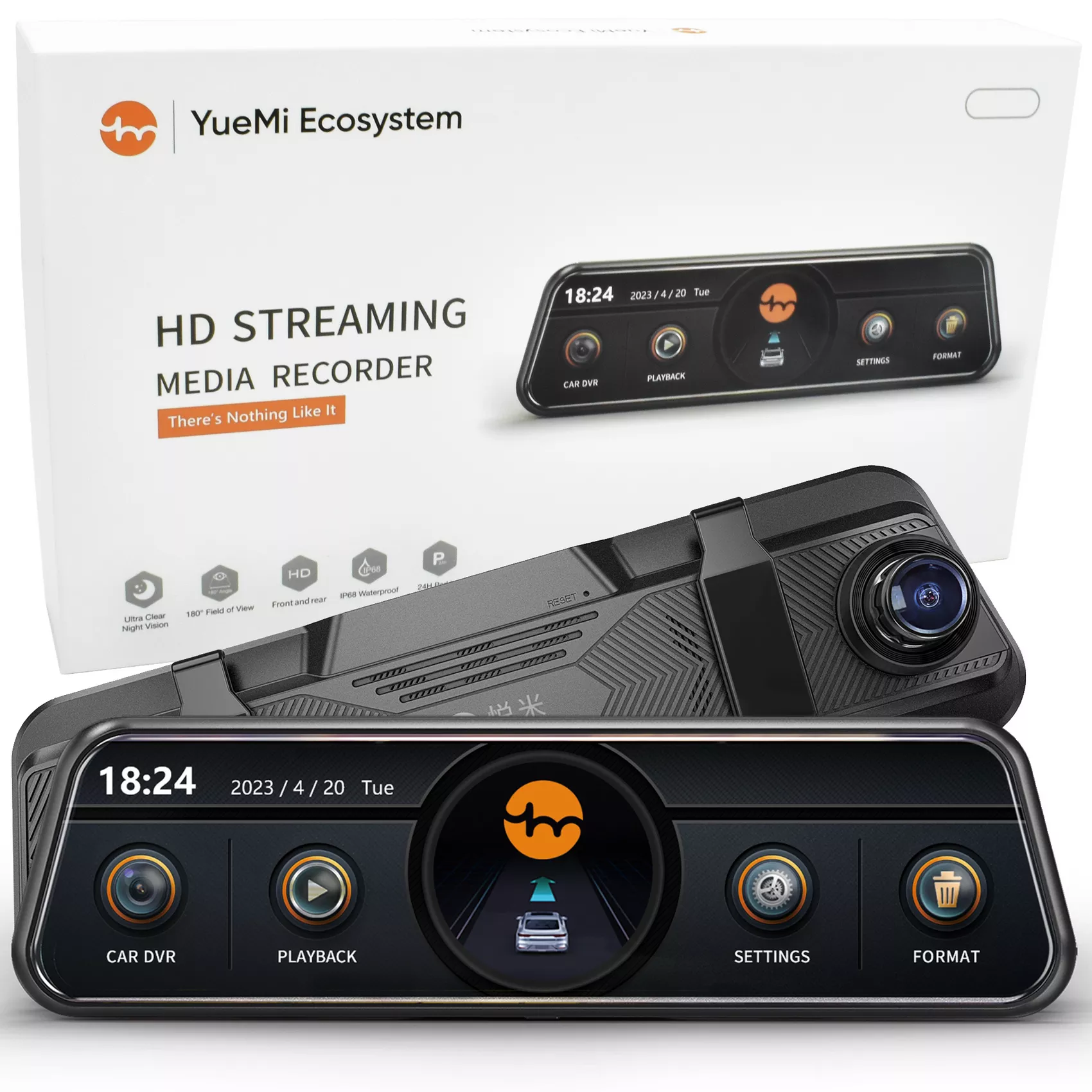 Yuemi Y4 Dash Cam na lusterko – widok produktu