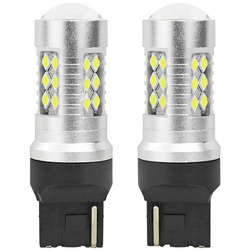 Żarówki LED AMiO W21W T20 W3x16d canbus 24 SMD 3030 12V/24V
